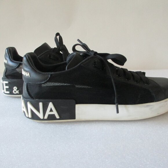 🌷DOLCE & GABBANA "PORTOFINO" SNEAKERS IN NAPPA LEATHER AND MESH - Picture 2 of 16